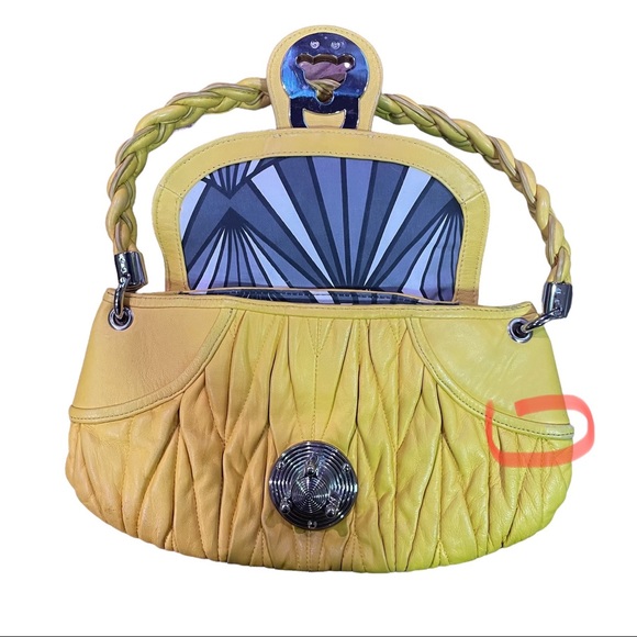 STEVE MADDEN Vintage Bright Yellow Purse W/ Braided Strap - Picture 14 of 16